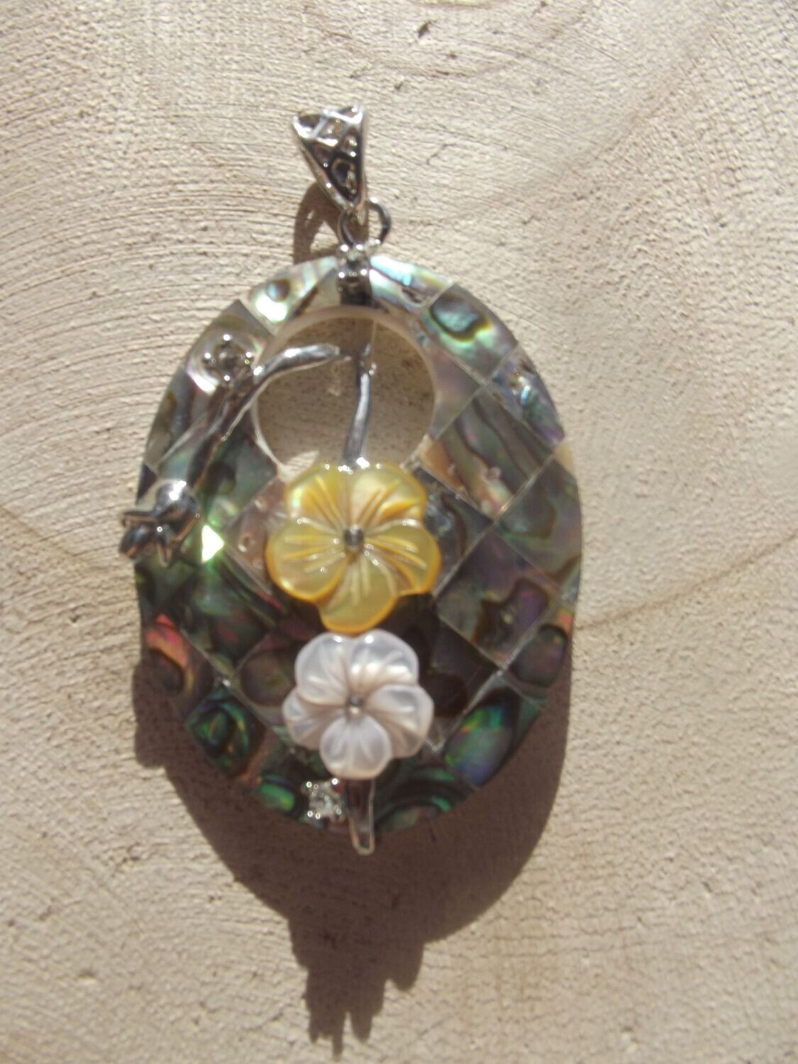 Pendentif nacre abalone (doublet)