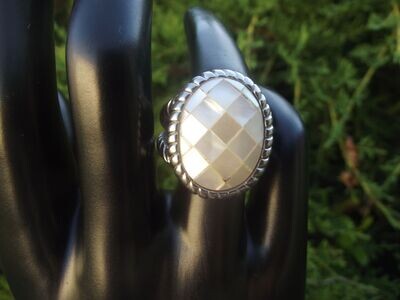 Bague acier nacre