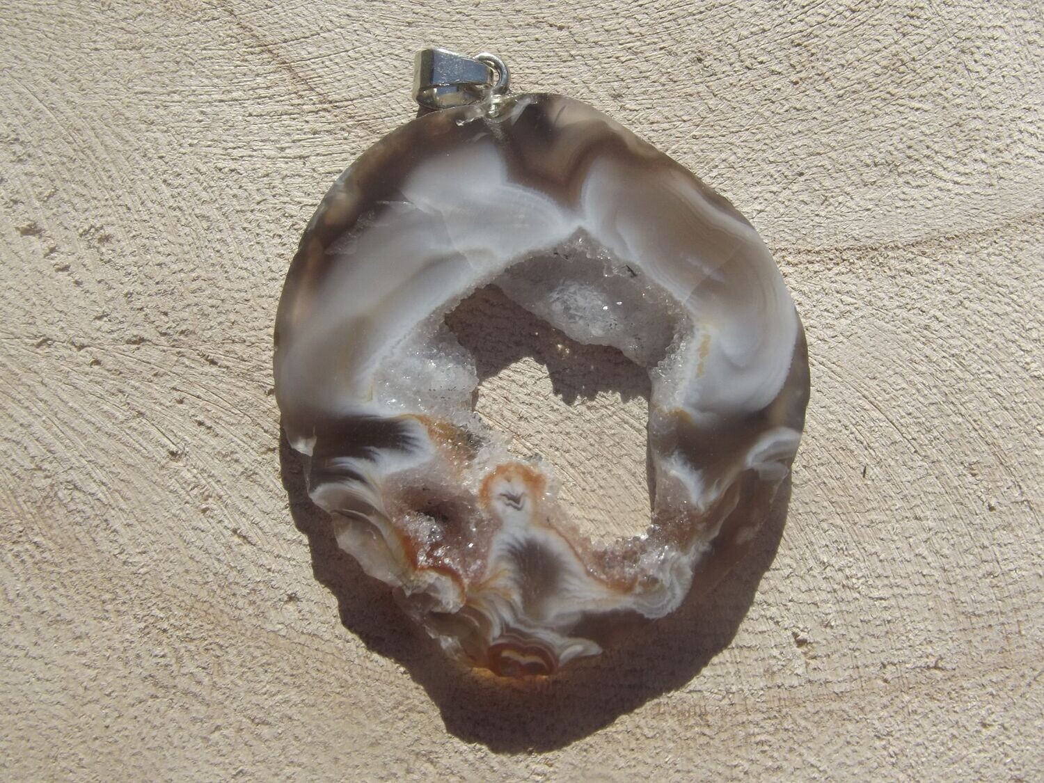 Pendentif géode d'agate