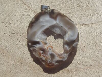 Pendentif géode d'agate