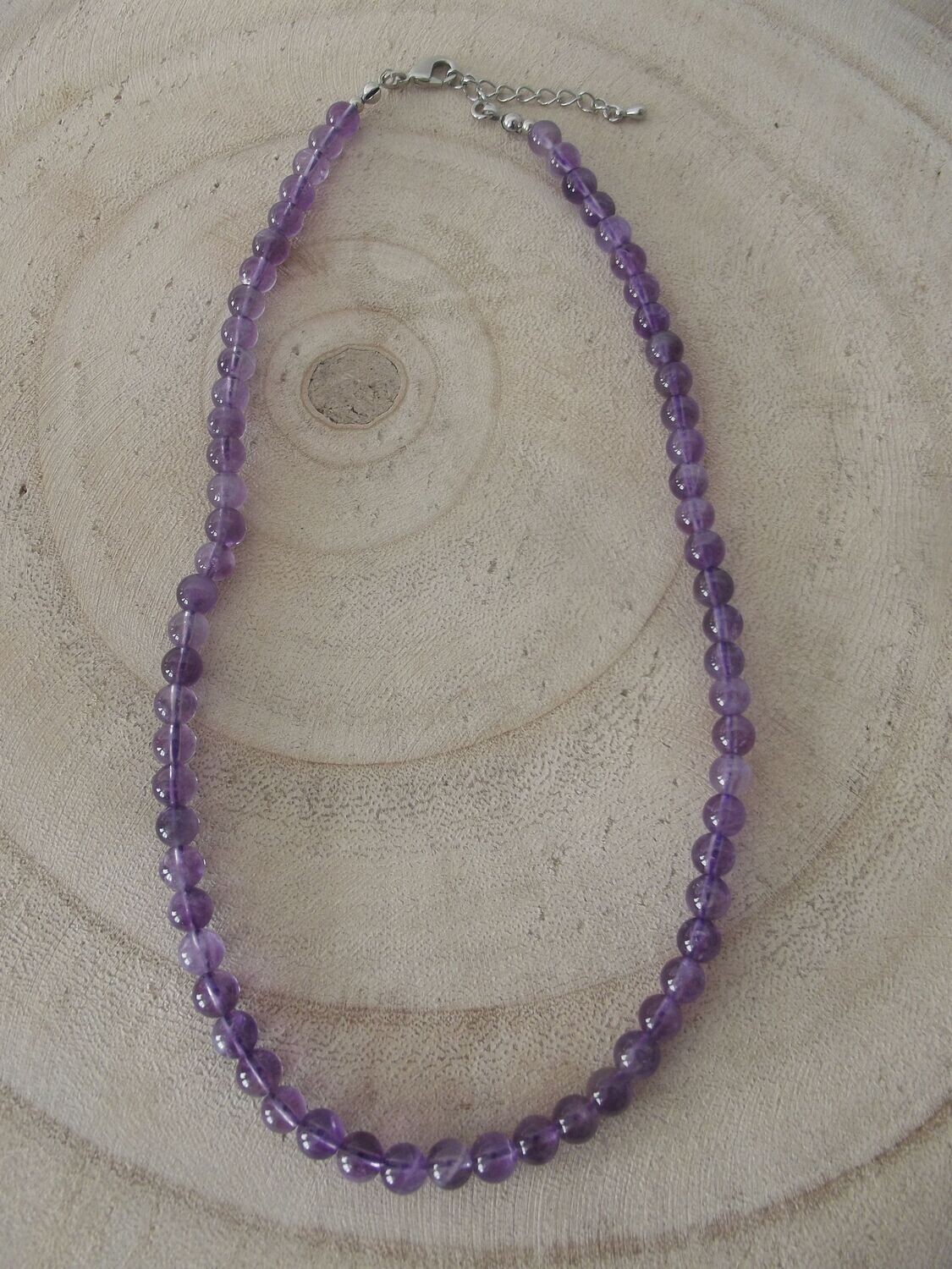 Collier améthyste 6 mm