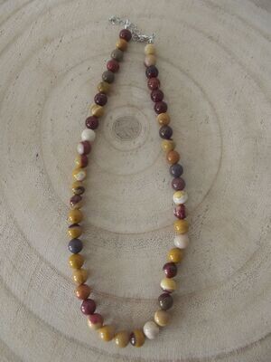 Collier jaspe mokaite 8 mm