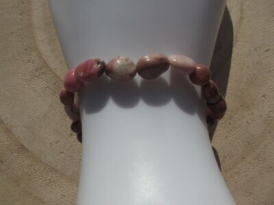 Bracelet en grains rhodonite