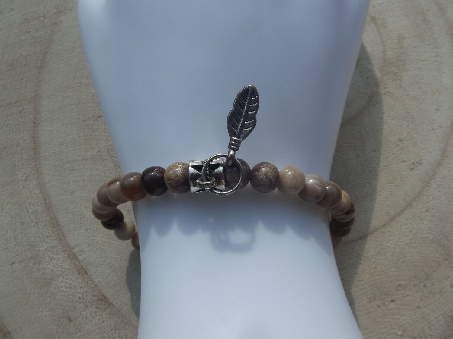 Bracelet bois fossile 6 mm