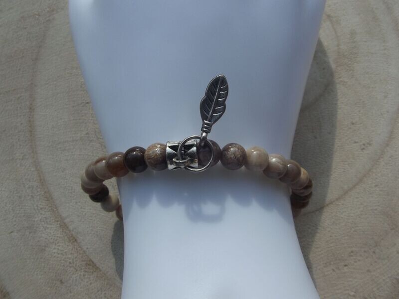 Bracelet bois fossile 6 mm