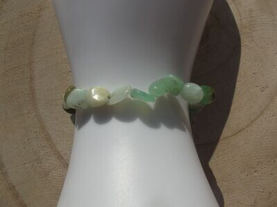 Bracelet en grains chrysoprase