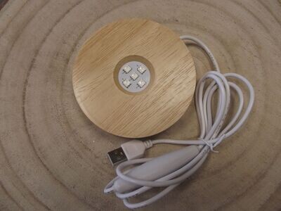 Base en bois avec LED port USB