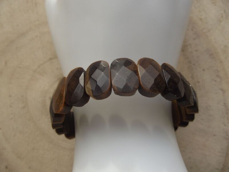 Bracelet oeil de tigre facetté