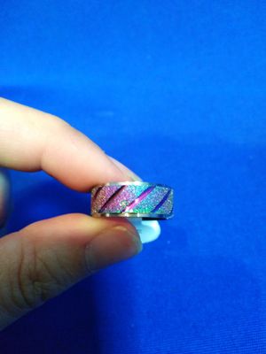 Bague acier couleurs pastel