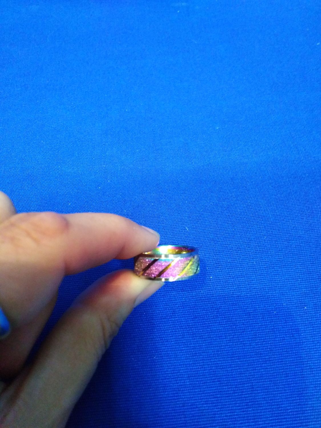 Bague acier couleurs pastel