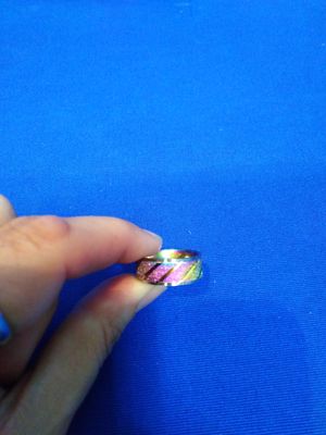 Bague acier couleurs pastel