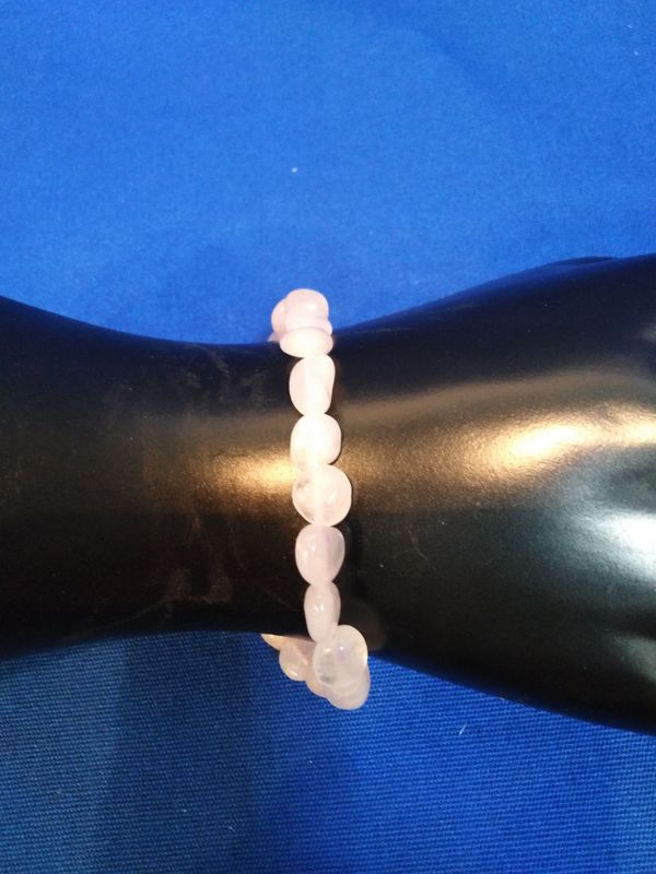 Bracelet en grains quartz rose