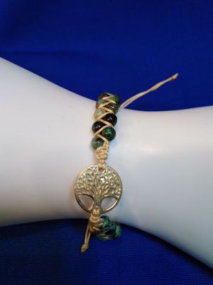 Bracelet réglable en turquoise africaine tressée