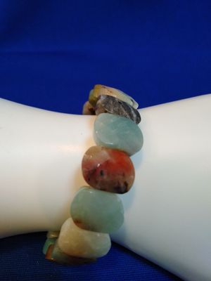 Bracelet avec plaquettes amazonite multicolore