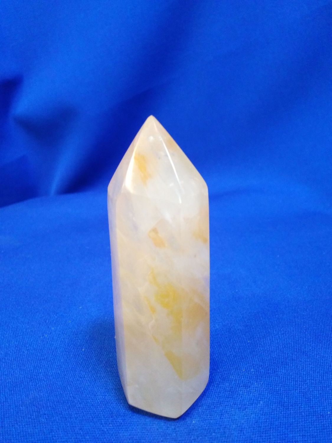 Pointe quartz hématoïde jaune