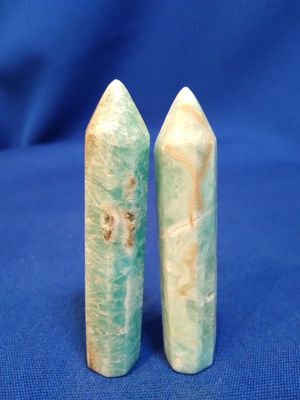 Pointe aragonite bleue