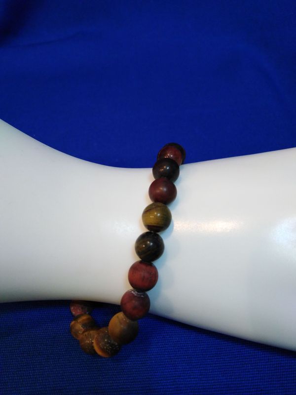 Bracelet homme oeil de tigre et oeil de taureau