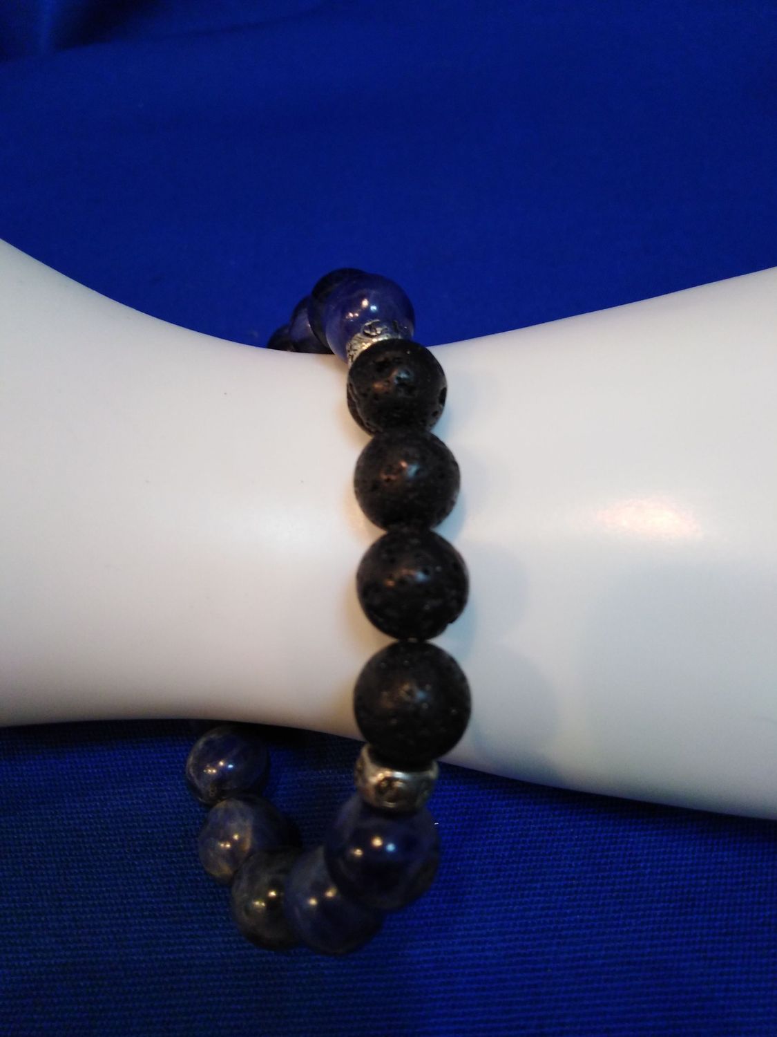 Bracelet homme pierre de lave et sodalite