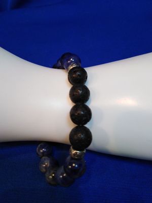 Bracelet homme pierre de lave et sodalite