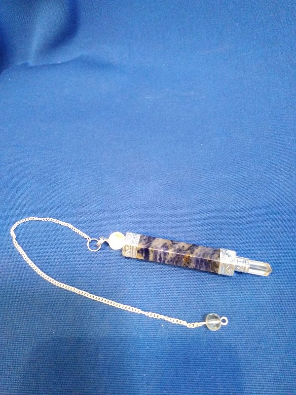 Grand pendule sodalite et quartz