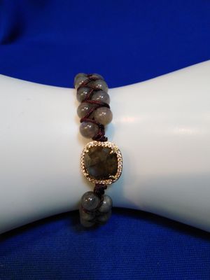 Bracelet réglable labradorite tressée