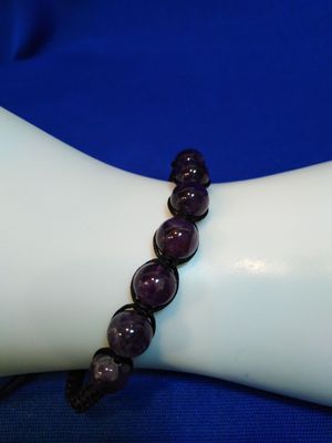 Bracelet réglable en améthyste