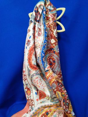 Echarpe Paisley corail