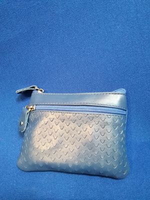 Porte monnaie plat bleu marine