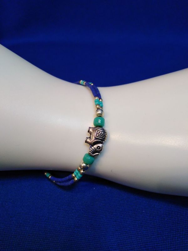 Bracelet népalais deux lignes Ganesh