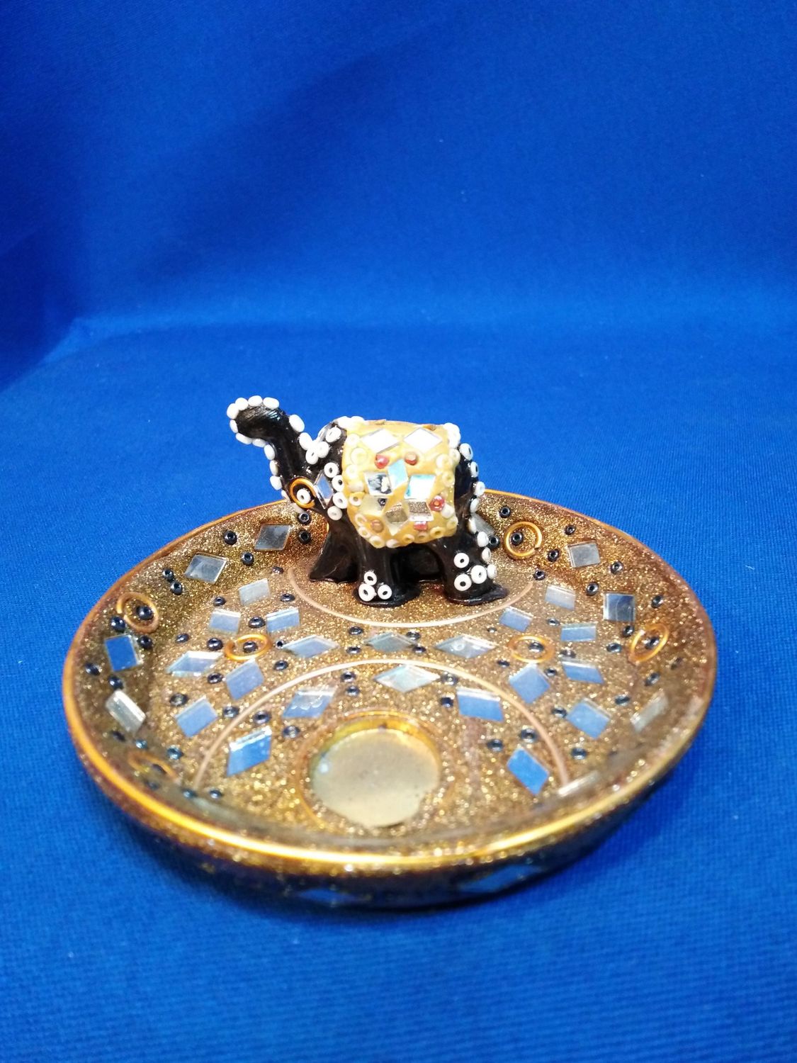 Porte encens éléphant jaune