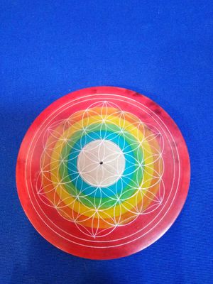 Porte encens fleur de vie multicolore