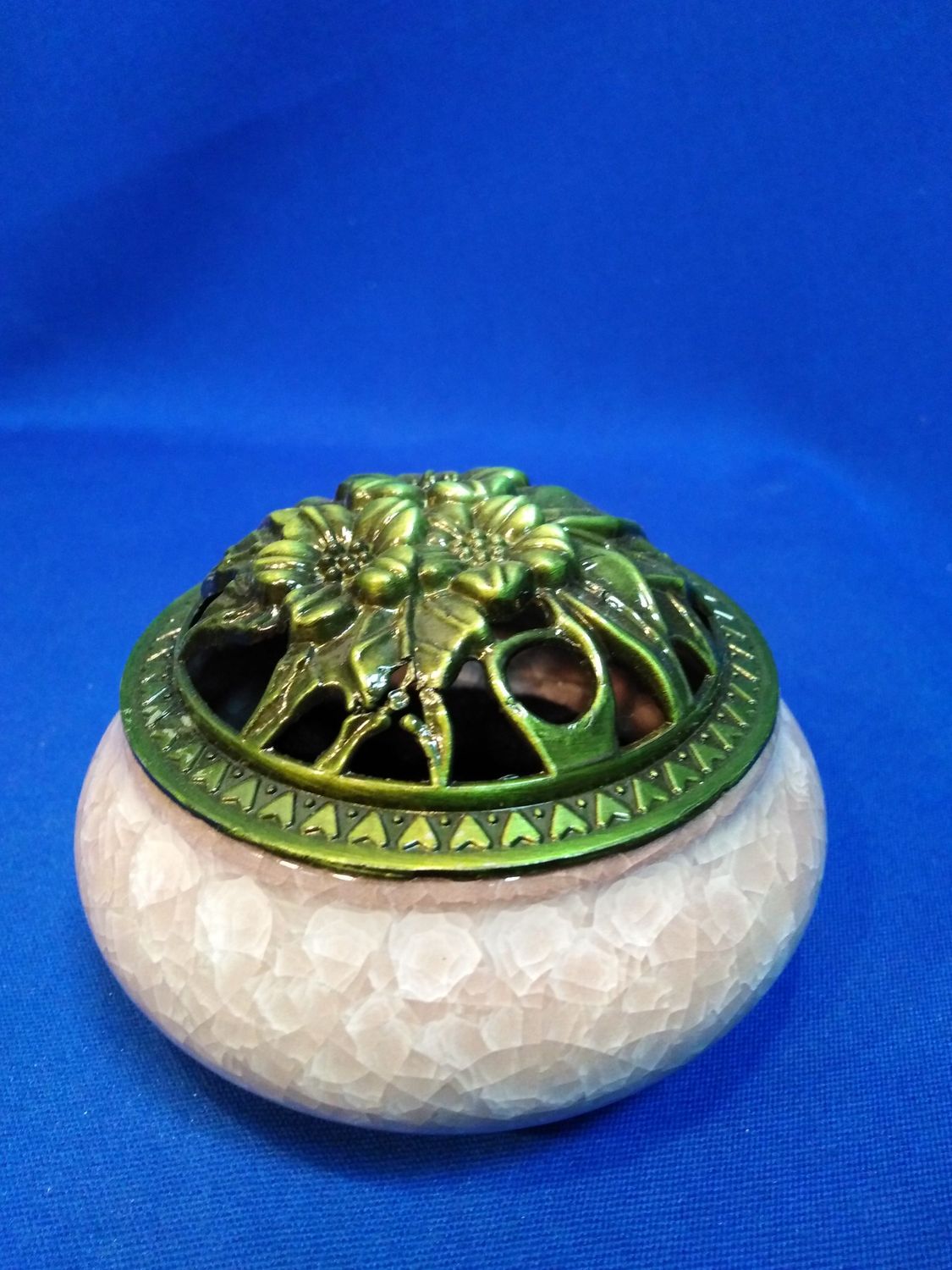 Porte encens céramique beige