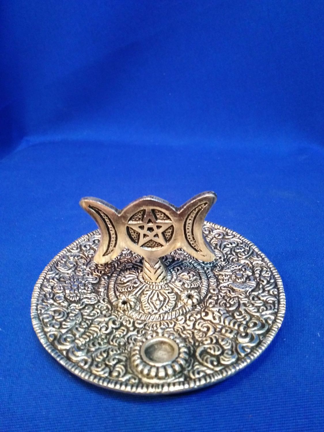 Porte encens triple lune et pentacle