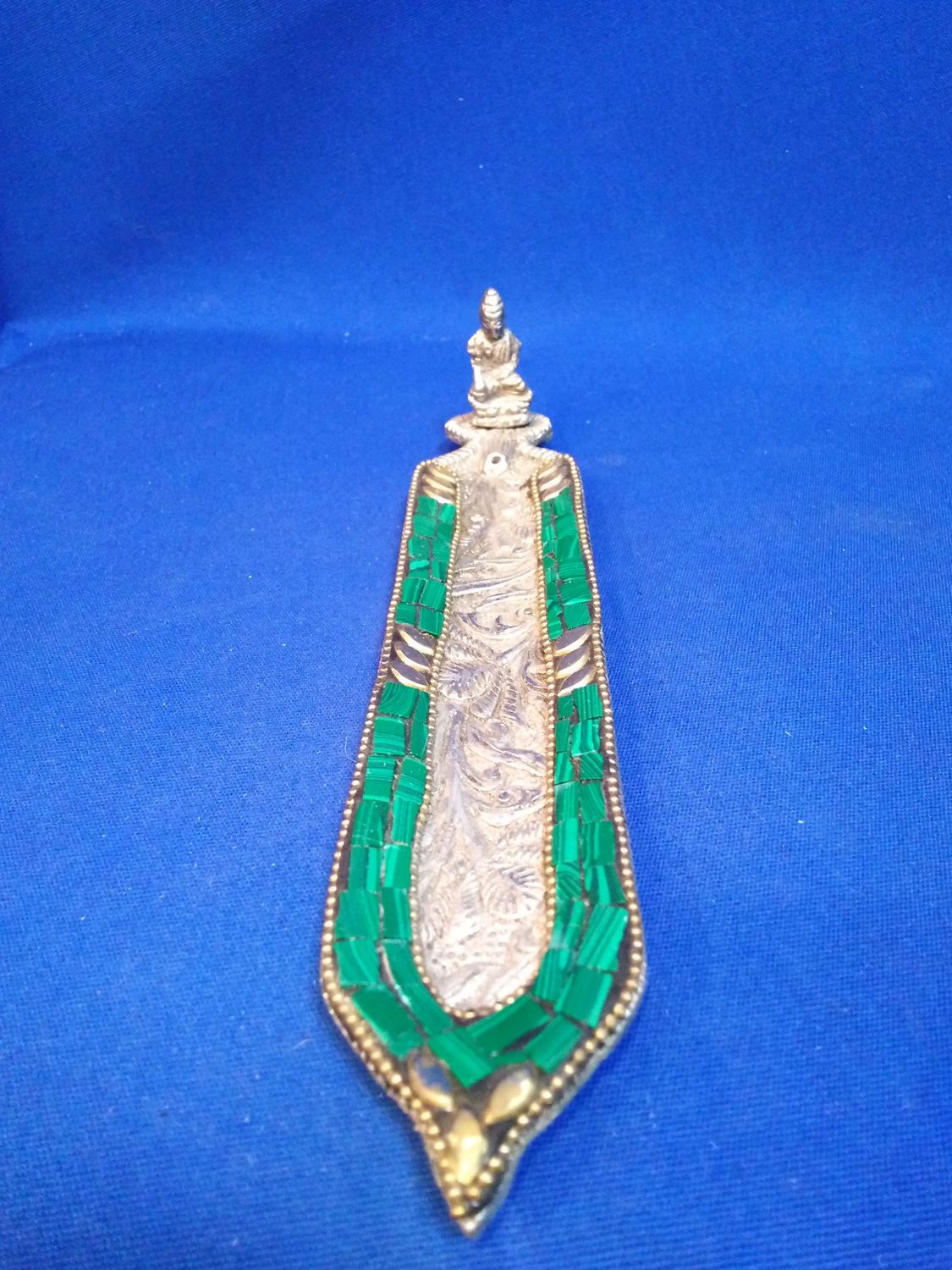 Porte encens mosaïque verte
