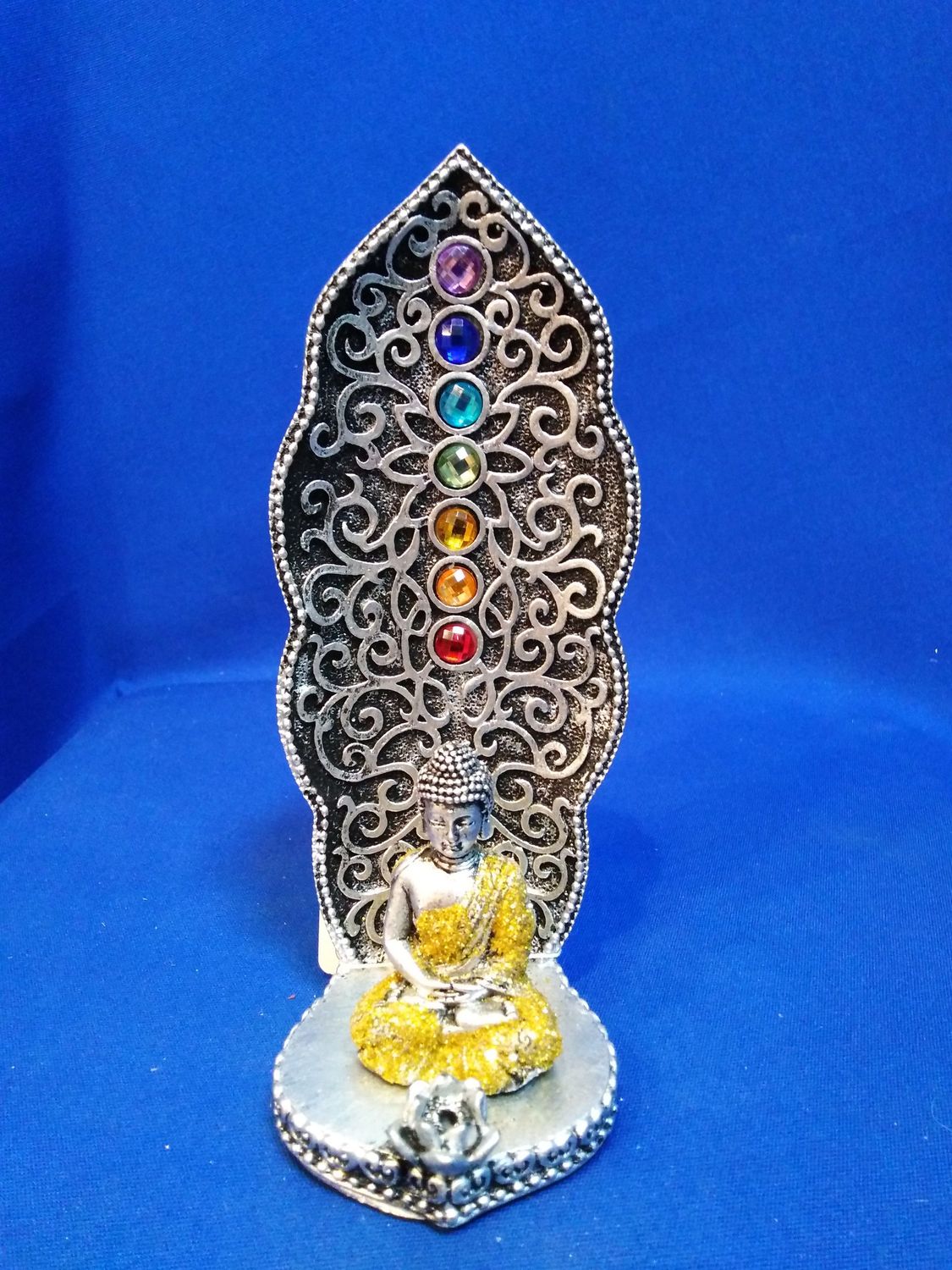 Porte encens Bouddha argenté