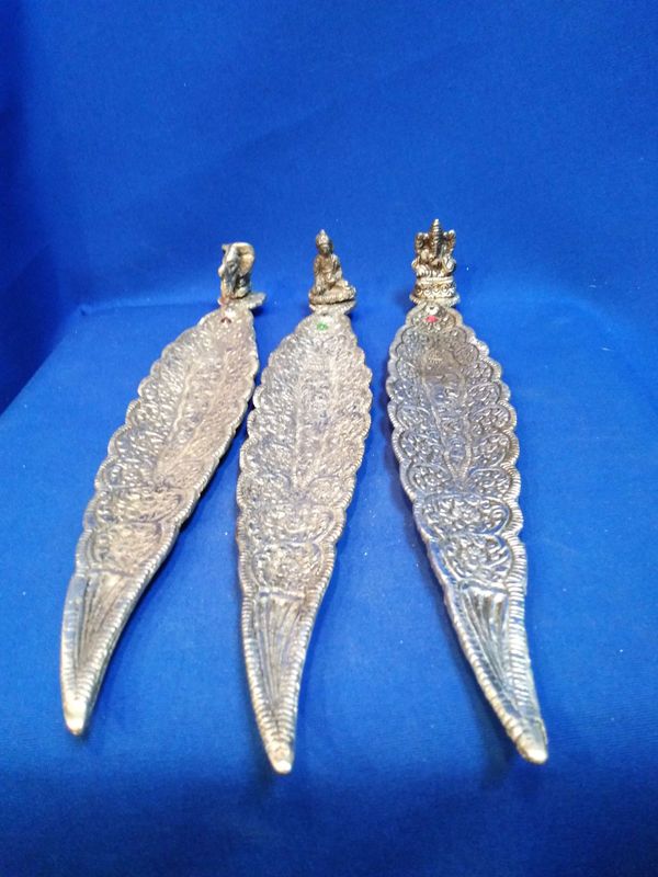 Porte encens feuille en métal (grande taille)