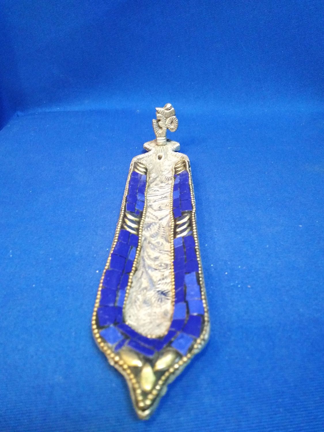 Porte encens mosaïque bleue
