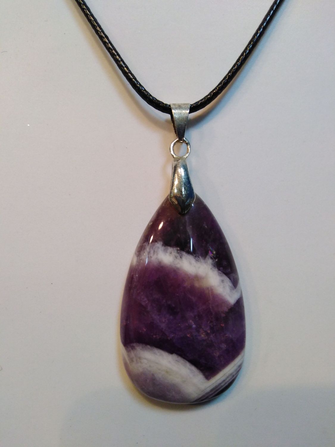Pendentif améthyste à chevrons