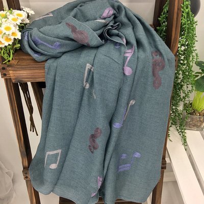 Teal Green Music Scarf (P7)