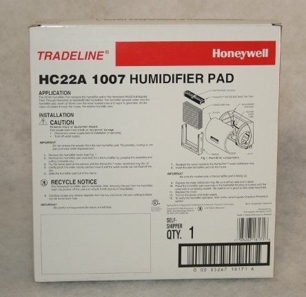Honeywell HC22A1007 Water Panel (For HE220A, B)