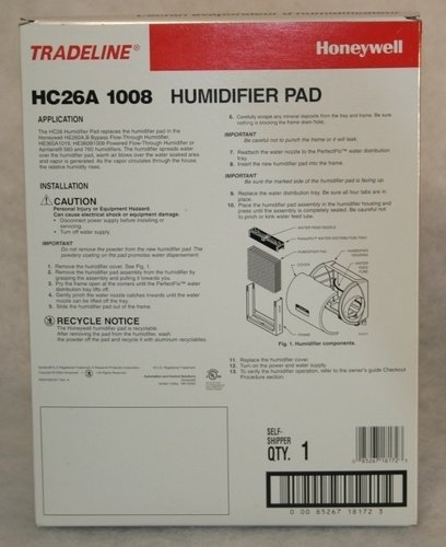 Honeywell HC26A1008 Water Panel (For HE226A, HE360A, B)