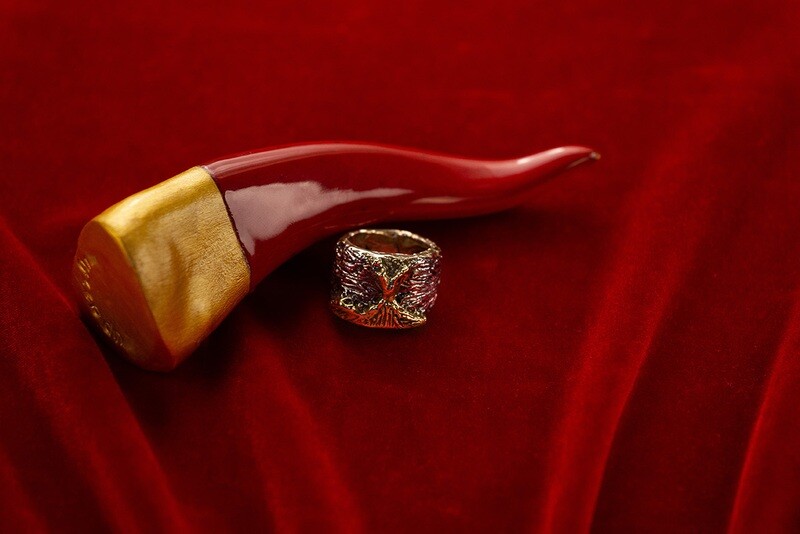 Anello Vesuvio in bronzo e ottone - Linea Napoli