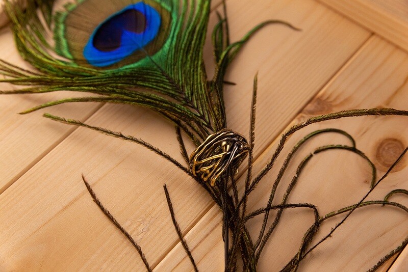 Anello in bronzo e ottone - Linea Intrecci