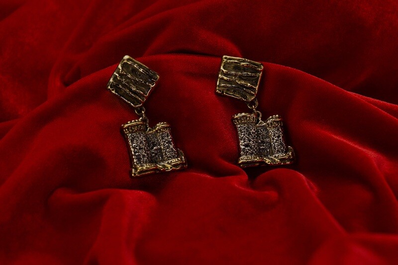 Orecchini Castel Nuovo in bronzo e ottone - Linea Napoli