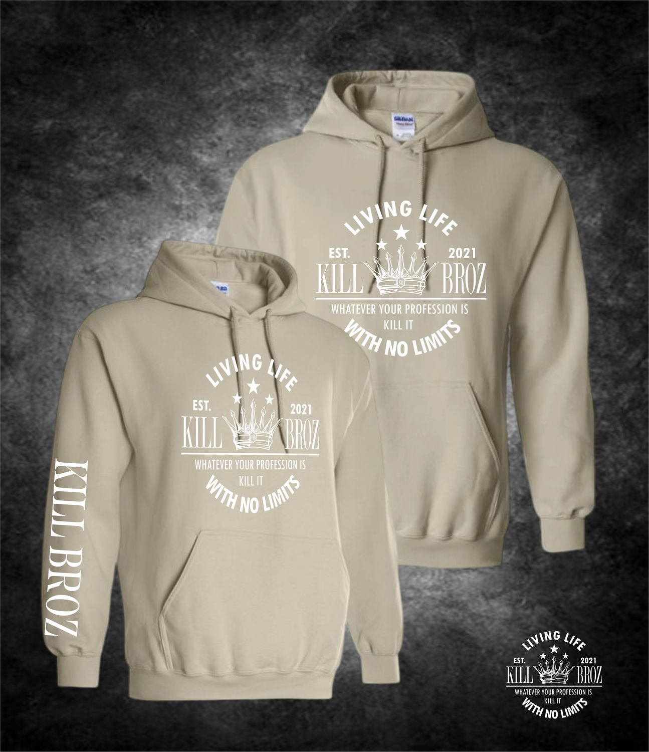 Kill Broz Crown Hoodie ( Sand )