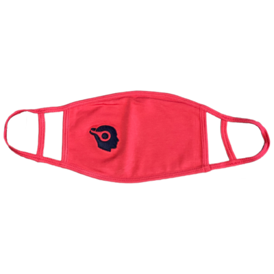 RED - BLACK LOGO - EMBROIDERED FACE MASK