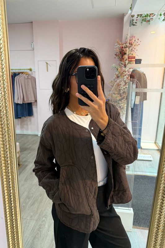 Veste Matelassée Marron 