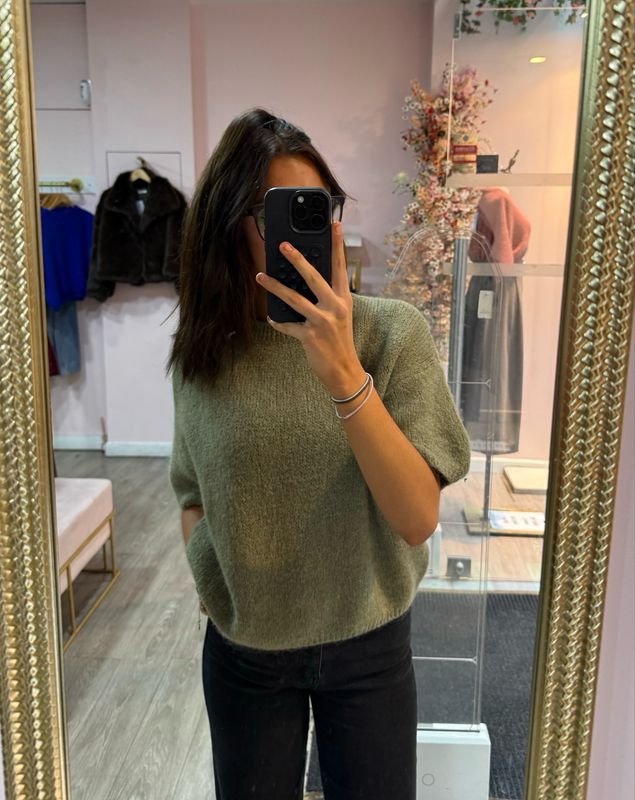 Pull Manche Bouffante kaki 