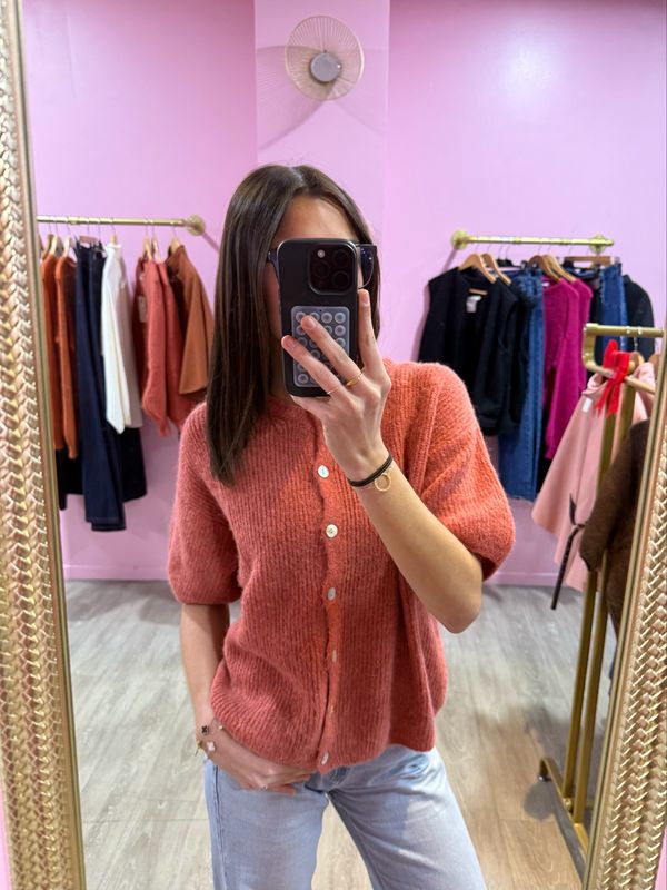 Gilet manche bouffante Corail 