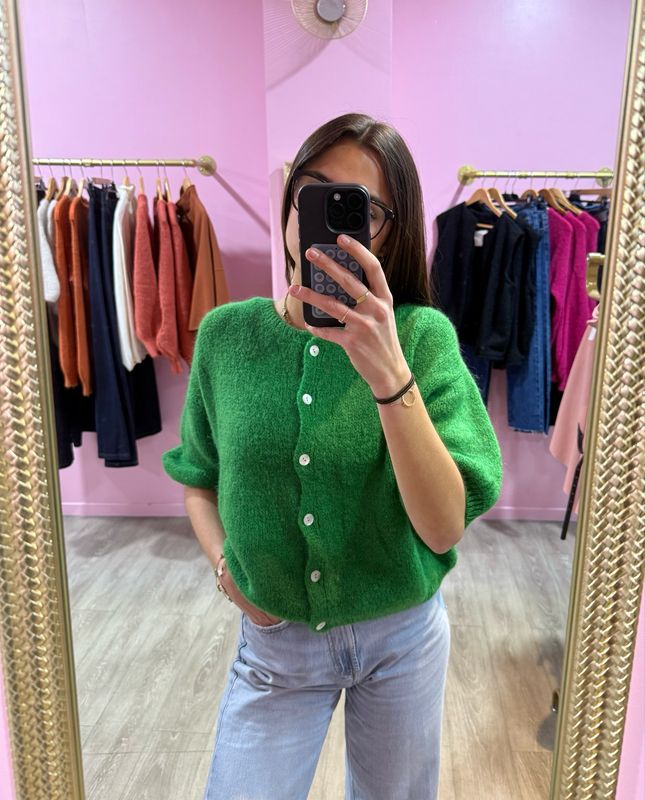 Gilet Manche Bouffante Vert 